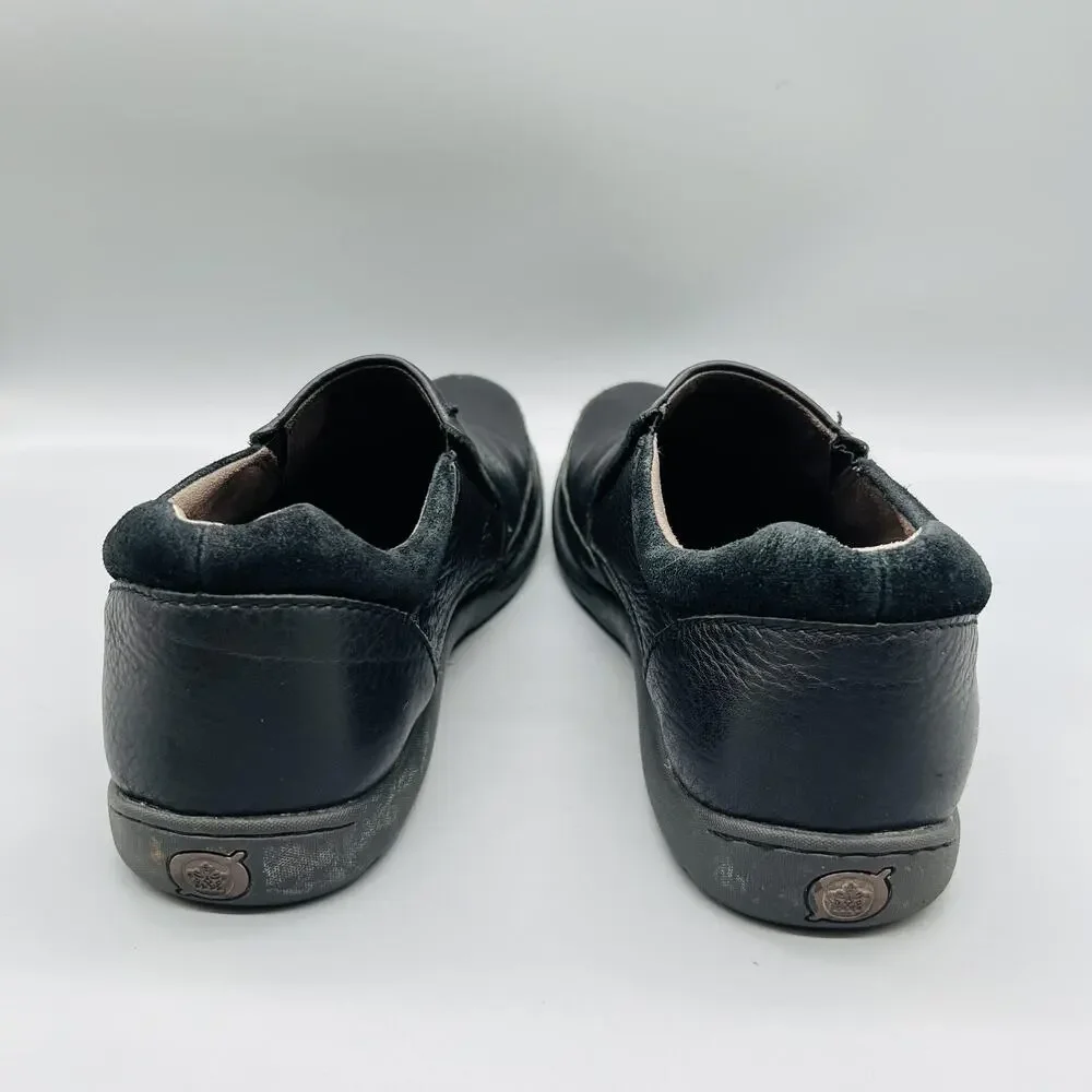 Born Shoes Mens 11 Black Leather Nigel Slip On Loafers Casual Comfort Walking